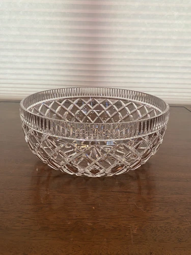 STUNNING LARGE VTG WATERFORD Clear Crystal KILLEEN Serving Bowl 10"W SIGNED