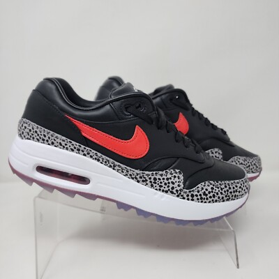 Nike Air Max 1 Golf Shoes NRG Safari Bred Masters Mens 7 Logo