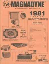 1981 Magnadyne Auto Sound Products Catalog Carson CA Car Speaker Stereo Dealer