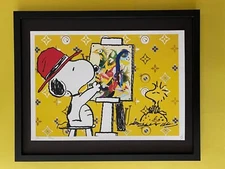 DEATH NYC Hand Signed LARGE Print Framed 16x20in COA SNOOPY SCHULZ MURAKAMI N