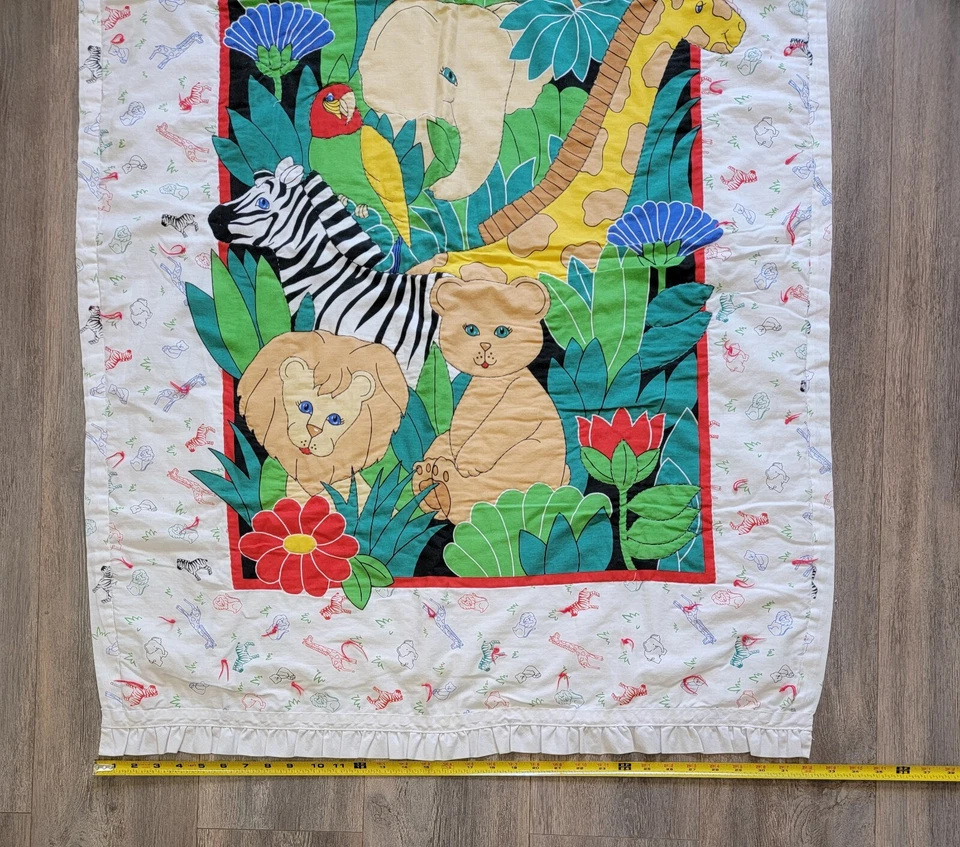 Manta de cuna acolchada hecha a mano para animales de zoológico de la selva 46" X 32" Foto 4 de 4