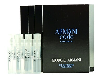GIORGIO ARMANI ARMANI CODE COLONIA 1.2ml .04fl oz x 4 COLOGNE SPRAY SAMPLE VIALS
