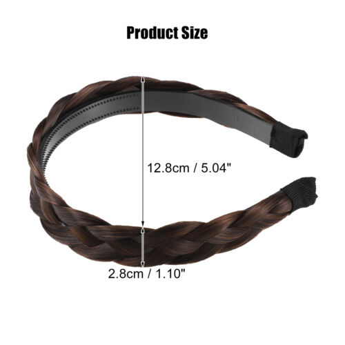 Pezzo di 1 Cerchietto Intrecciato Cerchio Capelli per Donna e Ragazza Largo 1,1" Marrone Chiaro - Foto 5 di 8
