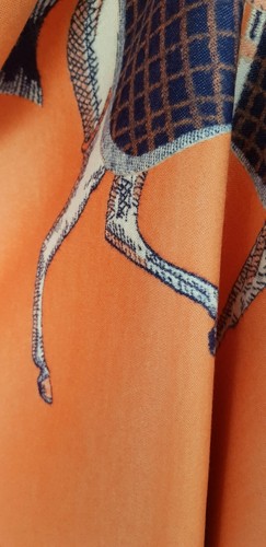 Ladies Orange Cashmere Blend Horse Print Long Large Italian Winter Neck Scarf - Picture 8 of 11