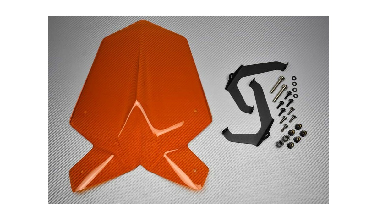Bulle orange KTM Duke 890 R pour réduire la fatigue et la pression du vent - 4