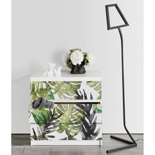 IKEA MALM dresser watercolor tropacal leafs Removable sticker for furniture