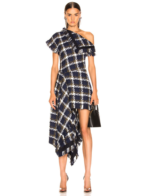 【MONSE】Asymmetric cutout ribbed merino midi dress MONSE Asymmetric cutout ribbed merino wool-blend midi dress
