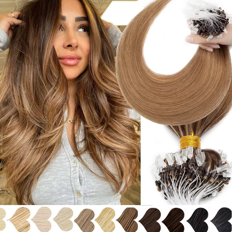 Micro Ring Loop Human Hair Extensions Micro Beads Micro Link 100% 0.5g Remy  Hair