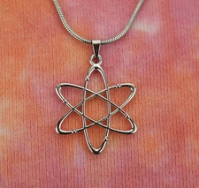Atomic Whirl Necklace Bohr Atom Nuclear American Atheist Symbol Charm Pendant