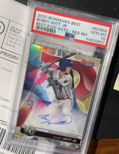 2020 Bowman’s Best Bobby Witt Jr Auto Red 8/10 PSA 10 Pop 2🔥