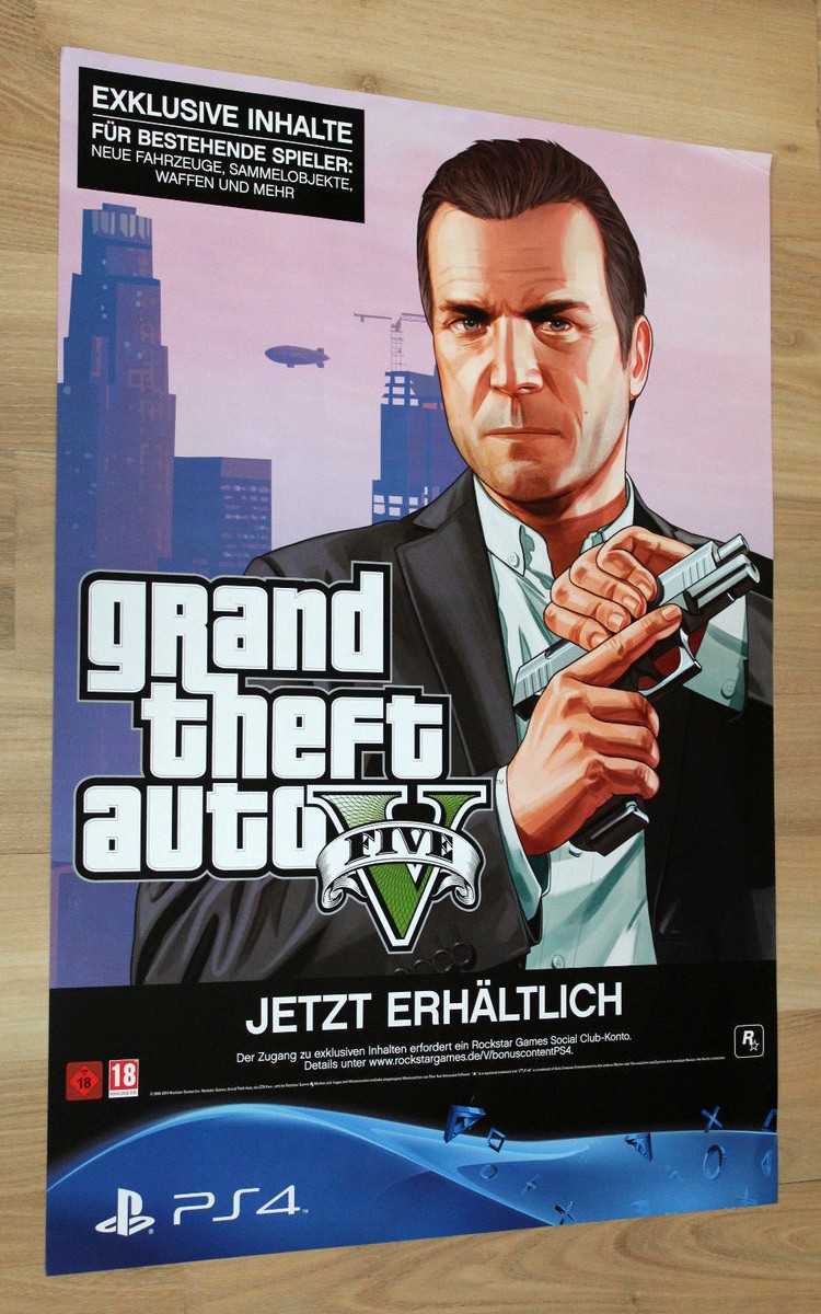 GTA 5 Grand Theft Auto V double sided Poster 60x42cm Xbox One 360 GTA 5 Grand Theft Auto V double sided Poster 60x42cm Xbox One 360