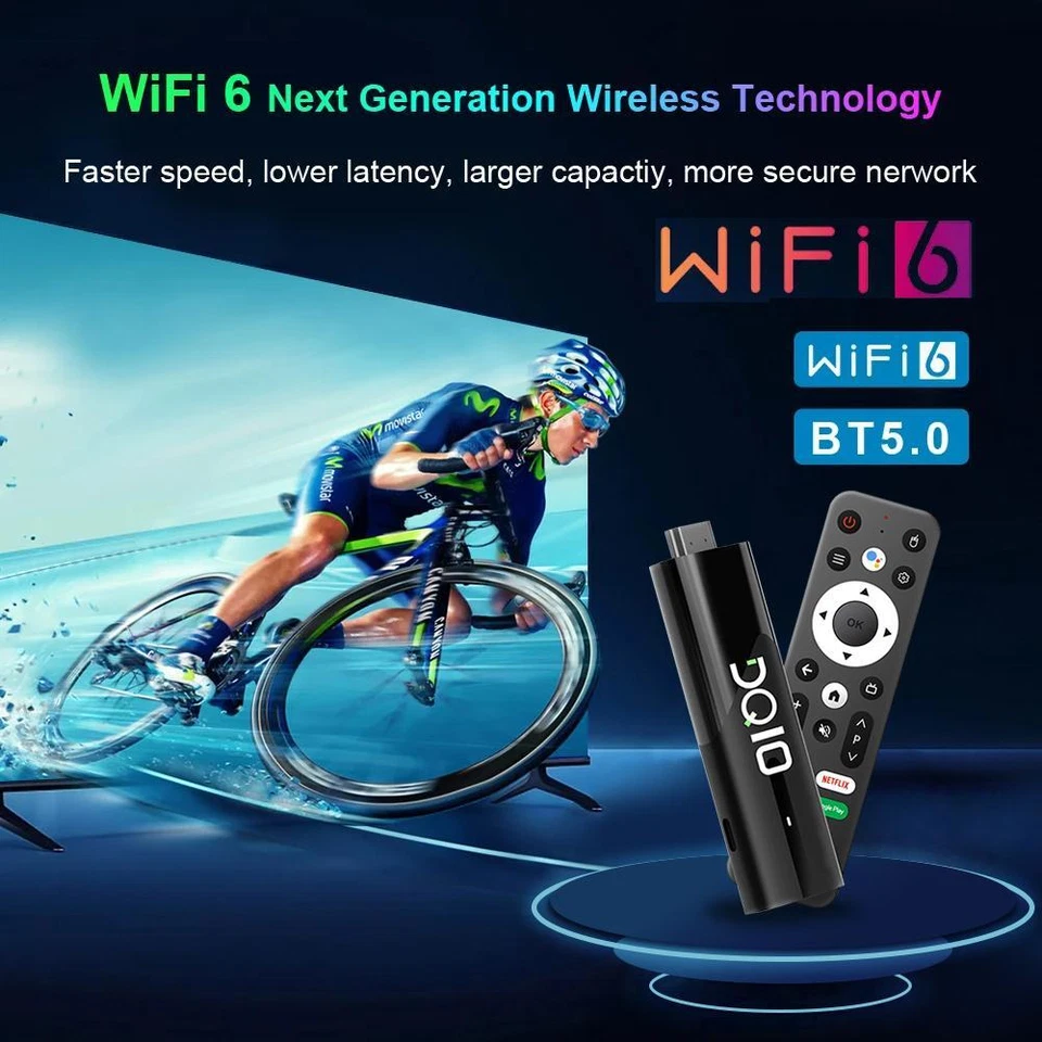 LEMFO DQ10 ATV Mini TV Stick Android13 Suporte 8K Vídeo 4K Wifi6 Allwinner H618 - Imagem 3 de 4