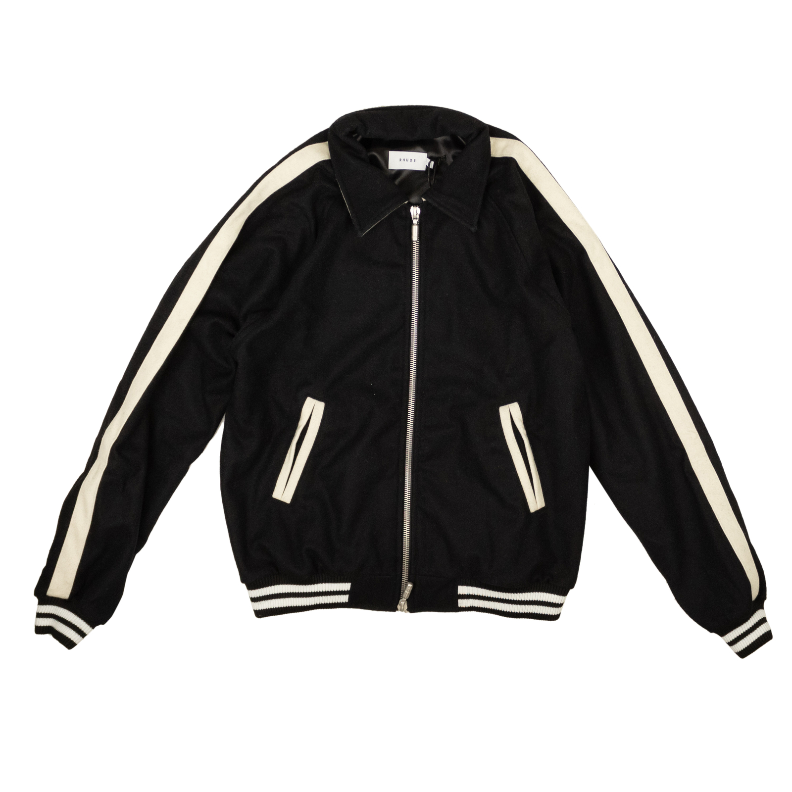 NWT RHUDE Black Wool Boys Signature Bomber Jacket Size S 1695 74590₽