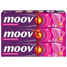 Moov Pain Relief Cream for Back Pain, Joint Pain, Knee Pain, Muscle Pain 30g x3