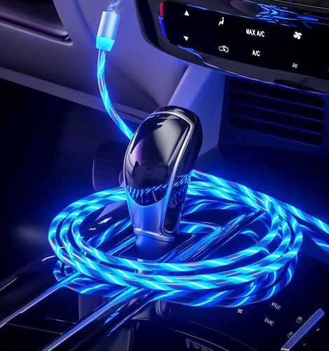 Charger USB Magnetic Glow Fast Charging Micro USB Type C Led Fluid Light1M - Picture 9 of 12