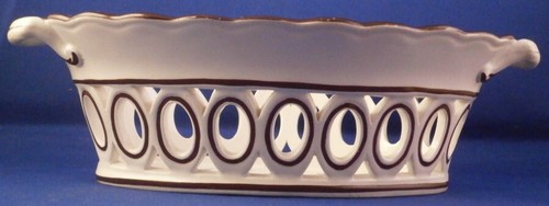 Antique 19thC Spode Creamware Reticulated Basket & Stand Korb English England - Picture 7 of 11