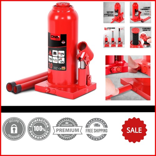 Efficient 10 Tons Hydraulic Bottle Jack with Manual Handle - Portable & Safe