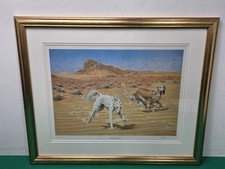 Framed Saluki Persian Greyhound Dog Ltd Ed Print Signed by Artist Roger Inman