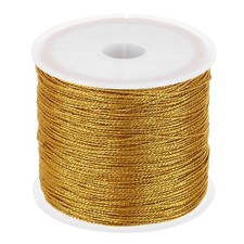 55m/60yards Metallic Cord 1 Roll 0.4mm Dia Tinsel Ornament String Thread Gold