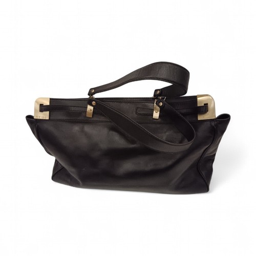 Reiss Handbag Size Large Black Leather Women's Top Handle Smart Work Preloved - Picture 11 of 24
