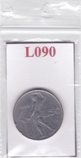 L090 Moneta Coin ITALIA Repubblica Italiana 50 Lire Vulcano 1956