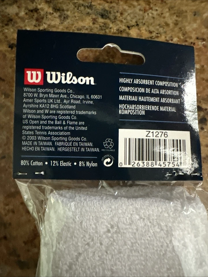 Wilson US open Double Wristband White Highly Absorbent Brand New In Package - Image 3 of 3