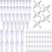 100 Picture Hanging Hooks, No Nails Hooks for Hard Walls, Wall... 