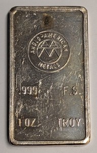 1 oz .999 Silver Vintage Bar ~ Anglo-American Metals / AAM