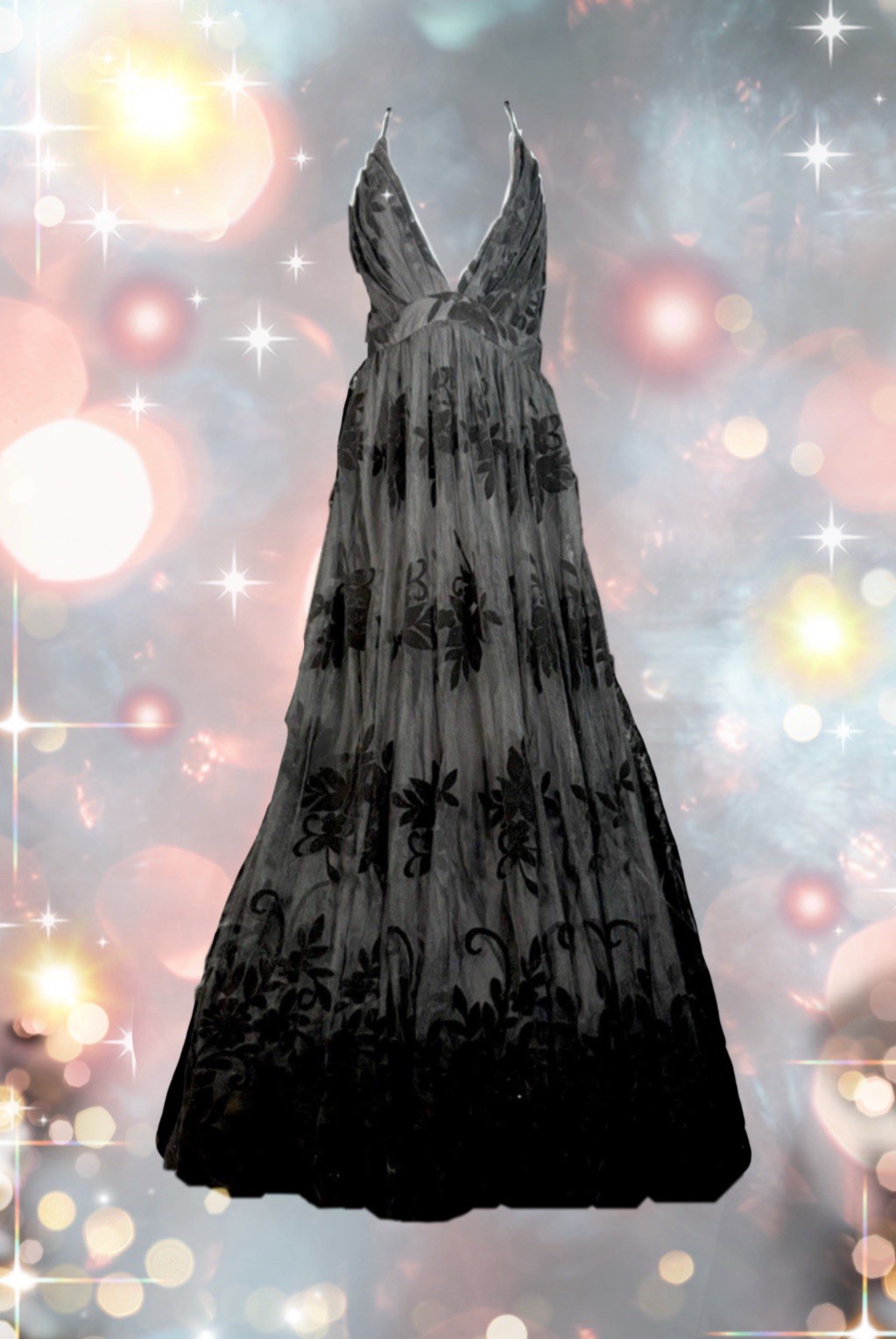 Windsor Black Dress Translucent Magical Night Garden Stevie Nicks Worthy size S