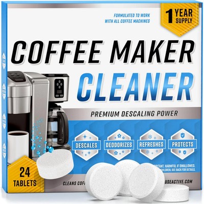 Coffee Machine Descaler Cleaner Tablets 24-Pack  For Keurig, Nespresso, Breville