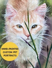 Custom pet portraits painting watercolor