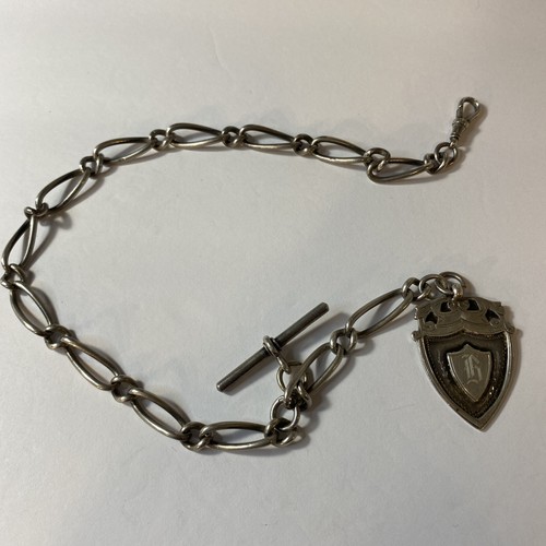 Vintage Albert Style Silver 12” Fob Pocket Watch Chain And Clasp | eBay