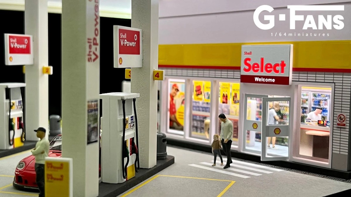 ミニカー Shell patrol station diorama playset Tiny Models Shell Petrol Station Diorama Playset (1:64 / 1:76