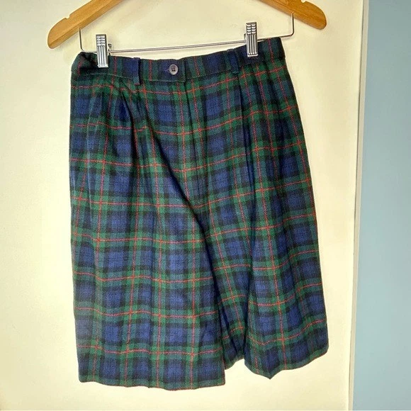 Pantalones Cortos Pendleton Verde Azul Lana a Cuadros Argyle Tartán 8 Foto 3 de 4