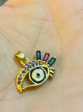 18k Yellow Gold Vintage Evil Eye Pendant