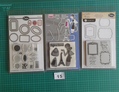 AUSVERKAUF RESTPOSTEN 3 Sizzix Framelis gemischte Stanzensets Posten 15 Neu
