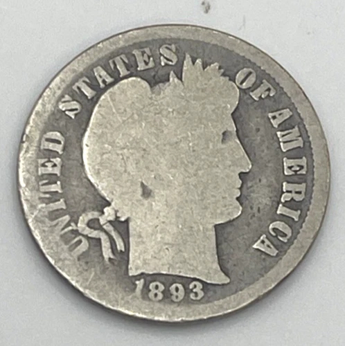 1893-S Barber Dime — photo from the most recent tracked eBay sale