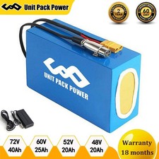 48V 52V 60V 72V 20Ah UPP Ebike Battery Rechargeable Batteries for 0-5000W Motor