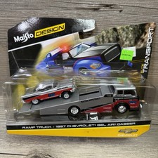 Ramp Truck 1957 Chevrolet Bel Air Gasser Maisto Design Elite Transport SEALED