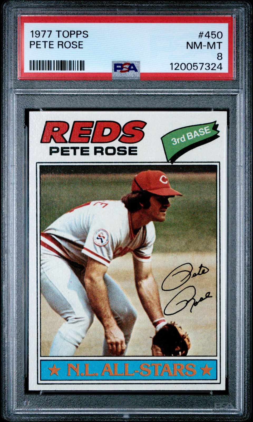 1977 Topps #450 PETE ROSE Base PSA 8 NM-MT
