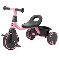 Toddler Baby Pink Tricycle for 18m-5T Year Old, Kids Trike with Storage Basket