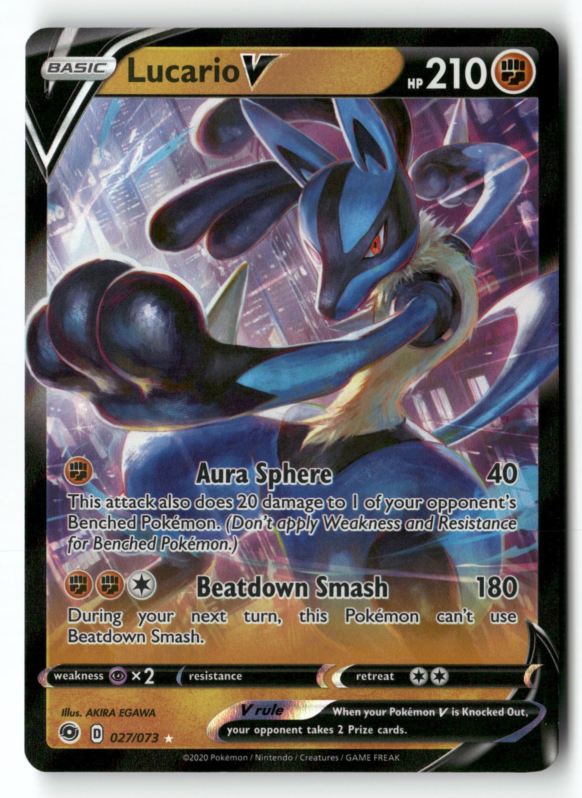 Lucario V 27/73  Champion's Path Pokémon TCG  NM