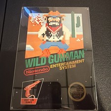 Wild Gunman (Nintendo NES, 1985) 5-SCREW Hangtab COMPLETE OG Foam BLACK BOX