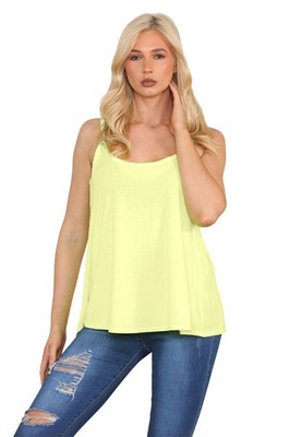 Damen Trägertop schlicht ärmellos Träger ausgestellt Tank Freizeit Sommer Camisole Trägershirt