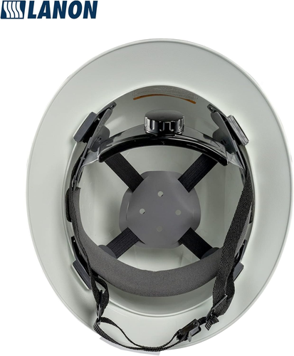 Casco de Seguridad Full Brim Aprobado OSHA Gris Ajustable 4 Puntos Clase C - Picture 7 of 12
