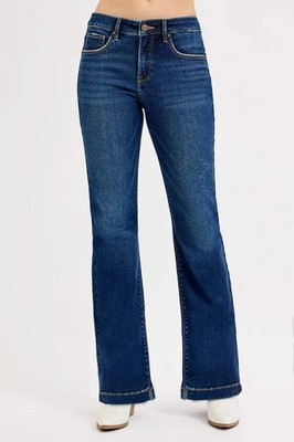 RISEN Full Size Tummy Control Mid Rise Flare Jeans Plus Size
