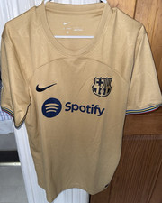 Nike FC Barcelona 22/23 Ansu Fati #10 Gold Jersey LaLiga Tournament Size L