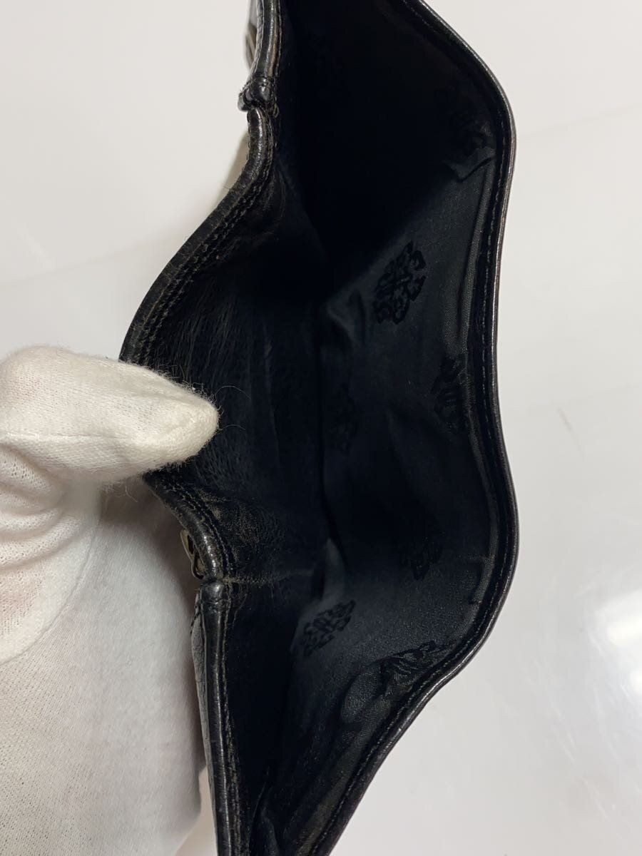 CHROME HEARTS Fold Wallet Trifold Cemetery Cross Patch Leather BLK Men Used thumbnail 6