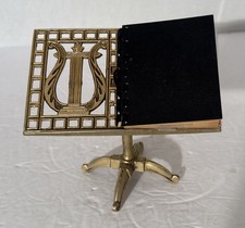 Vintage Mini Brass Music Stand with Pages Sheet/Photo Display Stand 5.25"x5 7/8"