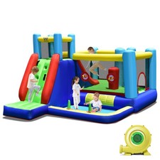 8-in-1 Kids Inflatable Slide Bouncer Inflatable Bounce House With 735W Blower 